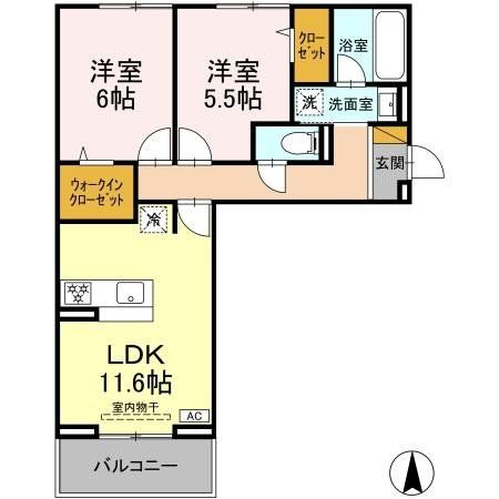 野田市尾崎のアパートの間取り