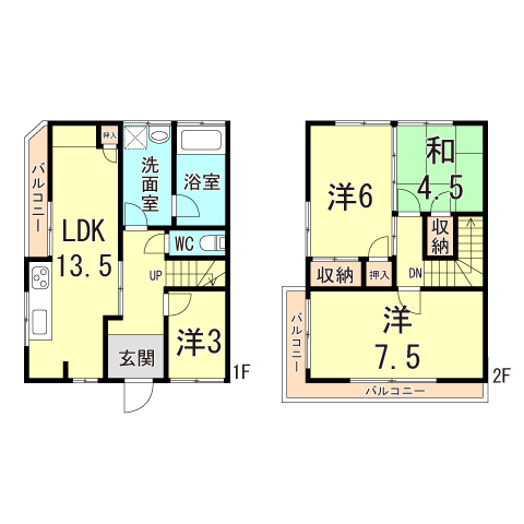 西山町４丁目貸家の間取り