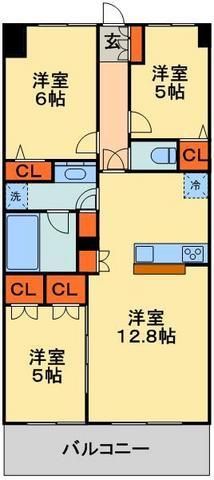 千葉市中央区中央港のマンションの間取り