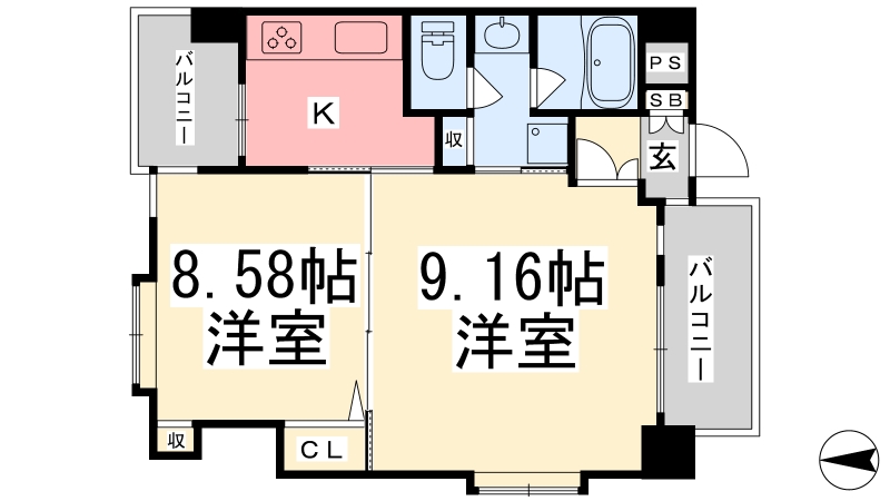 ウインドパレス歩行町の間取り