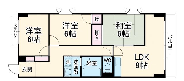 あま市甚目寺のマンションの間取り