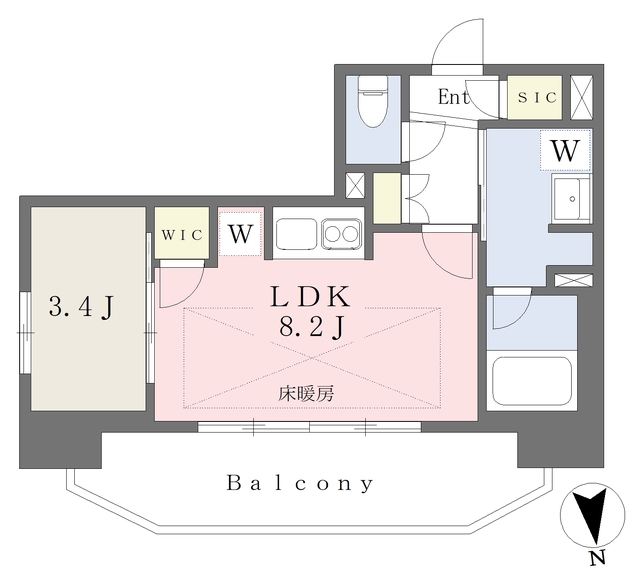 名古屋市東区筒井のマンションの間取り