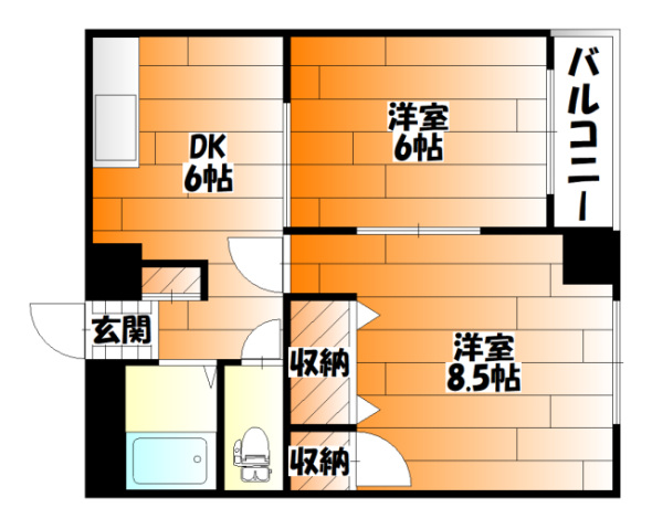 広島市中区舟入南のマンションの間取り