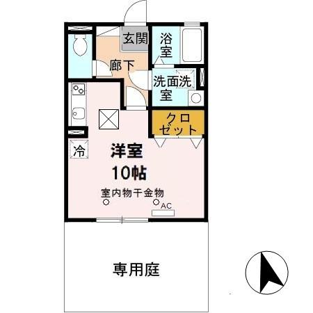 姫路市網干区津市場のアパートの間取り