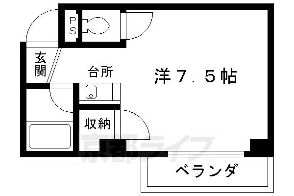 京都市北区上賀茂松本町のマンションの間取り