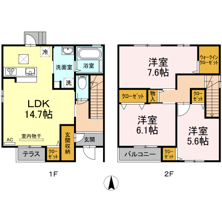 モンテアジュール　I Aの間取り