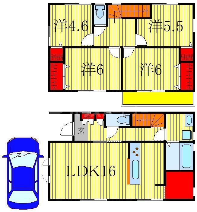 【Ｓｕｍａｉ－ｔｏ流山市加０２０００１の間取り】