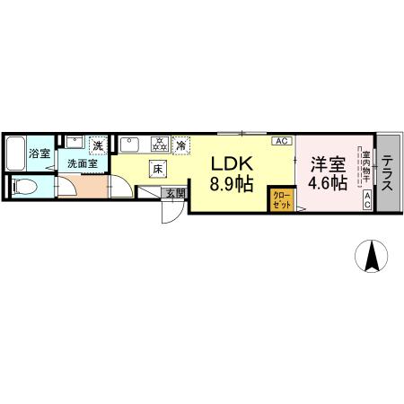 グラナーデ扇I　Cの間取り