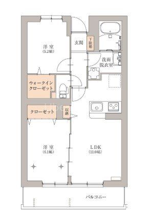 相模原市中央区東淵野辺のマンションの間取り