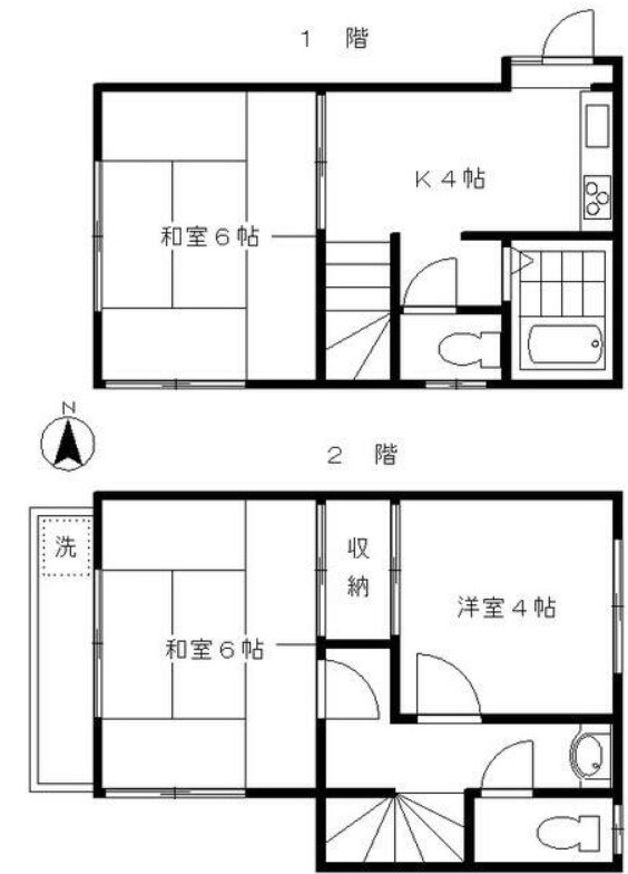 中野区沼袋のアパートの間取り