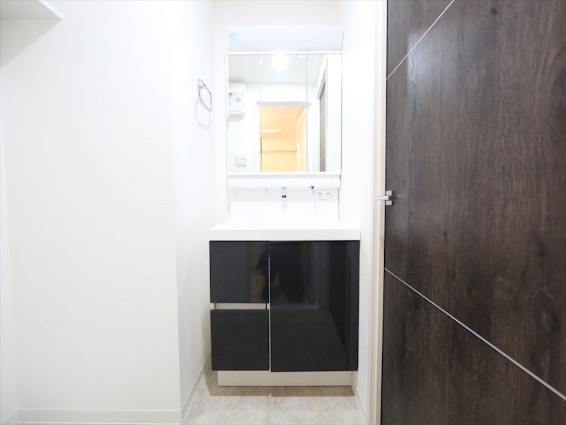 洗面設備　脱衣所　独立洗面台（シャンプードレッサー付）収納スペース有