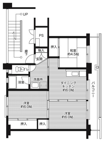 ビレッジハウス学文路の間取り写真