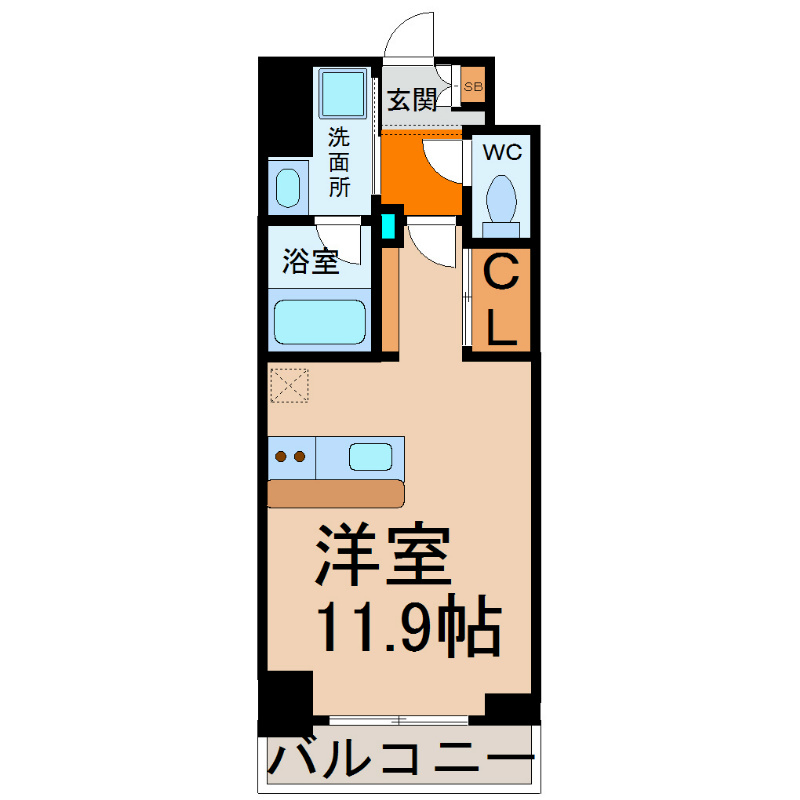 地下鉄名城線 金山駅 徒歩8分 12階建 築19年の間取り写真