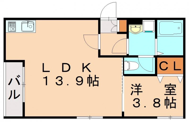 地下鉄空港線 藤崎駅 徒歩29分 3階建 築5年の間取り写真