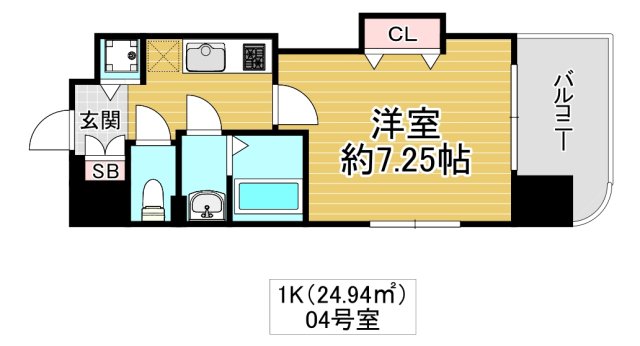 地下鉄中央線 深江橋駅 徒歩4分 12階建 築9年の間取り写真