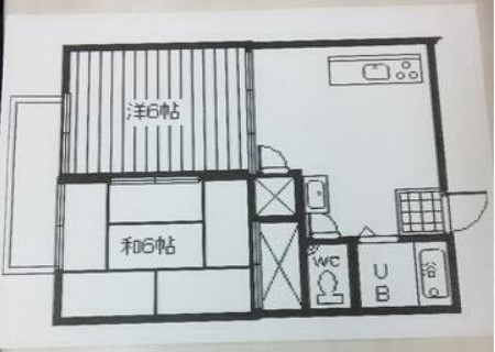 ＪＲ常磐線 いわき駅 徒歩8分 2階建 築37年の間取り写真