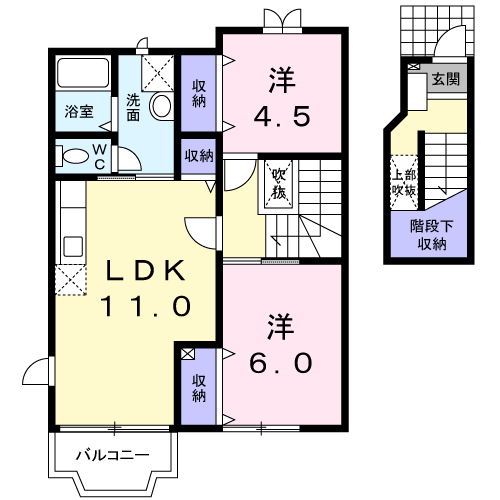 オークメドウＢ　DKの間取り