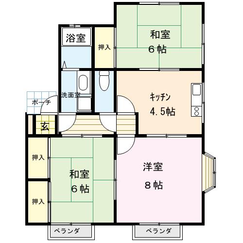 ファミール森合Ｂ棟の間取り