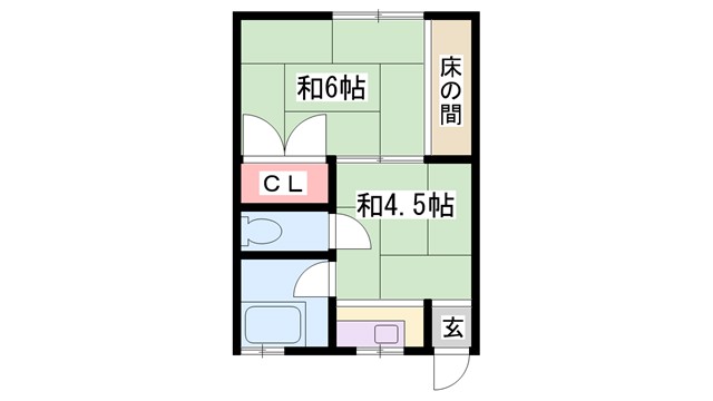 高砂市高砂町細工町のアパートの間取り