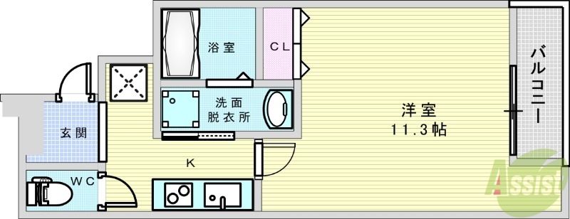 摂津市東正雀のアパートの間取り