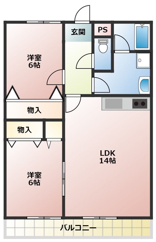 マンションK2　B棟の間取り