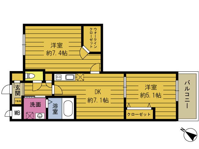 ＲＥＳＣＯ岩田の間取り