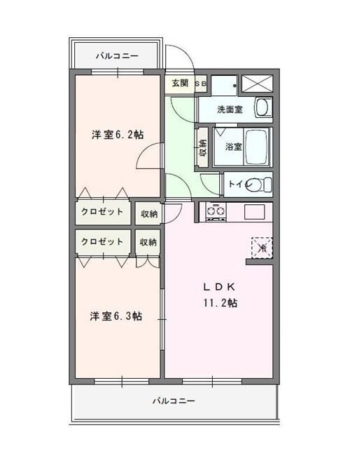 小田原市成田のマンションの間取り