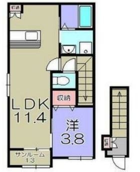 東近江市五個荘石塚町のアパートの間取り