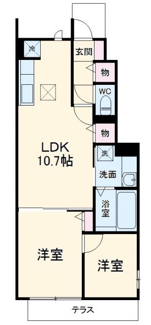 京都市右京区嵯峨鳥居本北代町のアパートの間取り