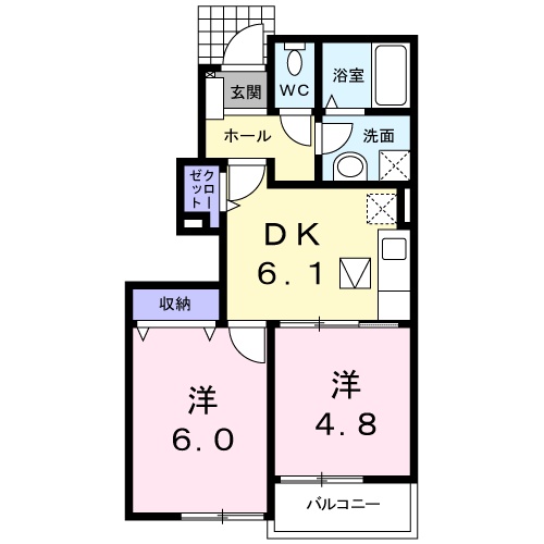 松江市宍道町宍道のアパートの間取り