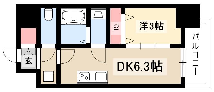 メイクスWアート名駅南IIIの間取り