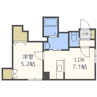 【札幌市中央区南五条西のアパートの間取り】