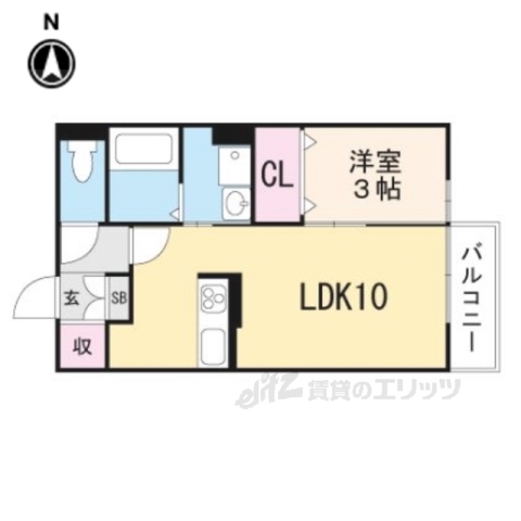 枚方市楠葉中町のアパートの間取り