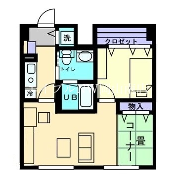 岡山市北区弓之町のマンションの間取り