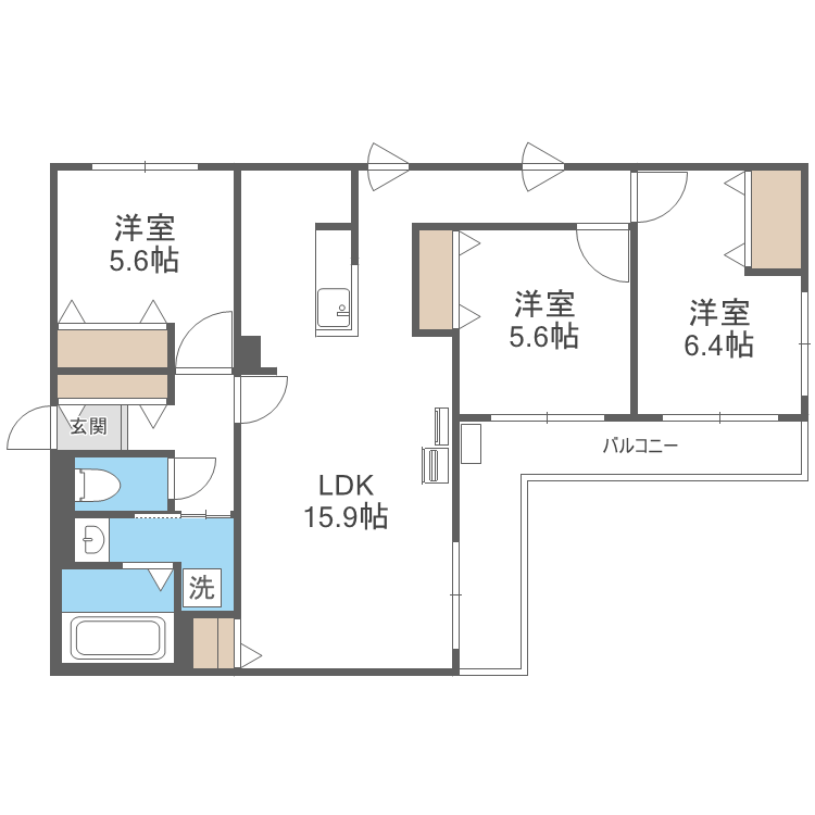 ＺＡＢＯ　ＨＩＬＬＳ　山鼻の間取り