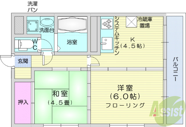 【グランハイムYMの間取り】