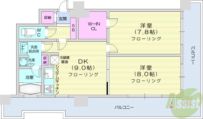 ファインシティ札幌ザ・タワー大通公園の間取り