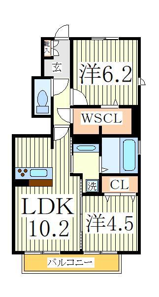 野田市桜の里のアパートの間取り