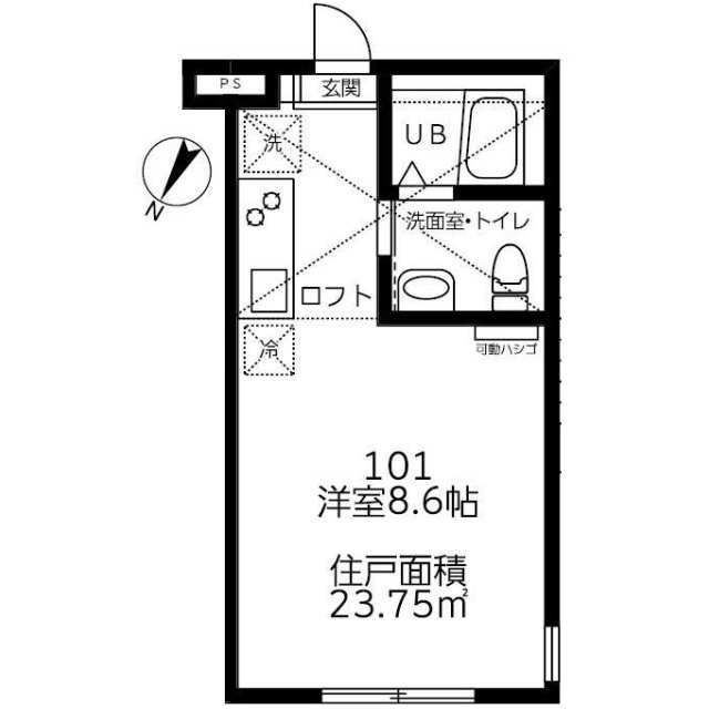 大和市西鶴間のアパートの間取り