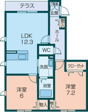 ヴェルチェ橿原運動公園Aの間取り