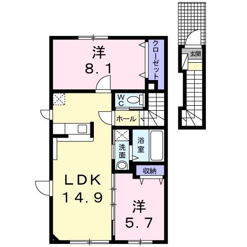 Ｖｉｌｌａ　佐藤　Ｅの間取り