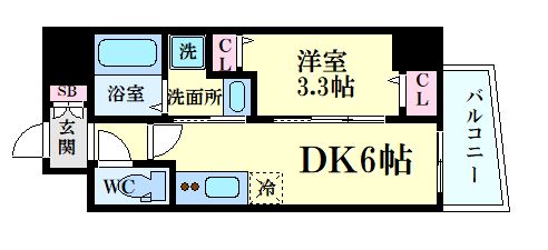 エステムコート大阪グラビティの間取り