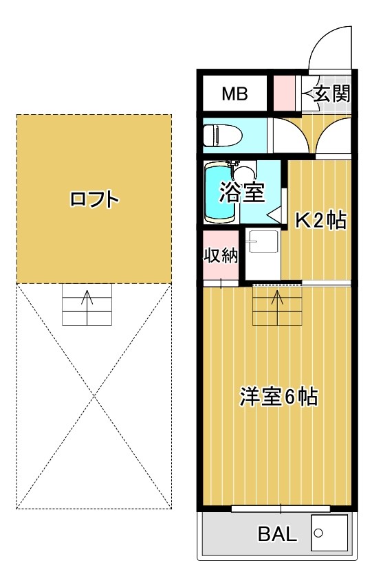 大阪市城東区関目のマンションの間取り