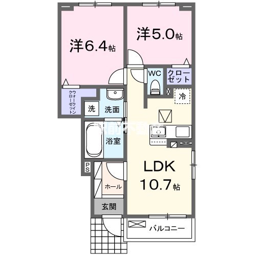 三井郡大刀洗町大字山隈のアパートの間取り