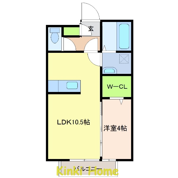 和歌山市鷹匠町のアパートの間取り