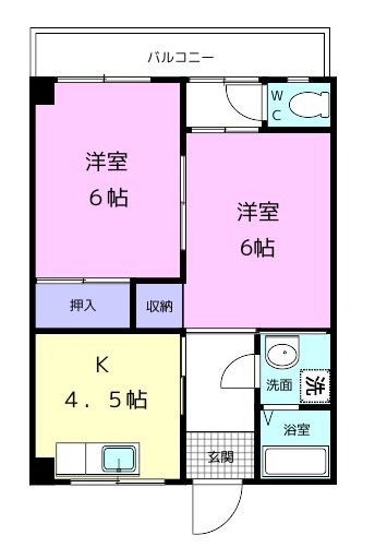 和歌山市粟のアパートの間取り