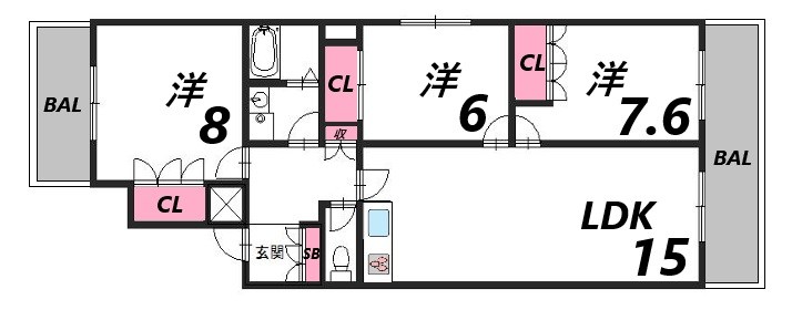 姫路市下寺町のマンションの間取り