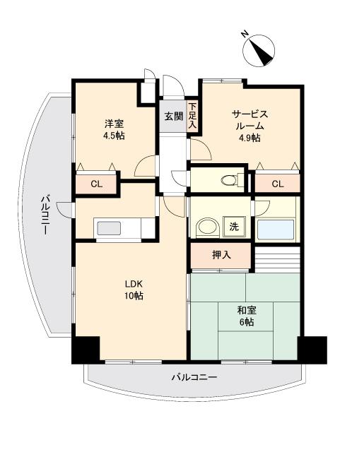 川崎市川崎区日進町のマンションの間取り