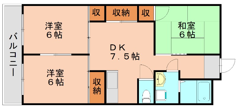 春日市小倉東のマンションの間取り