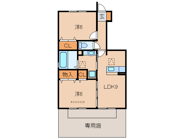 和歌山市松江東のアパートの間取り